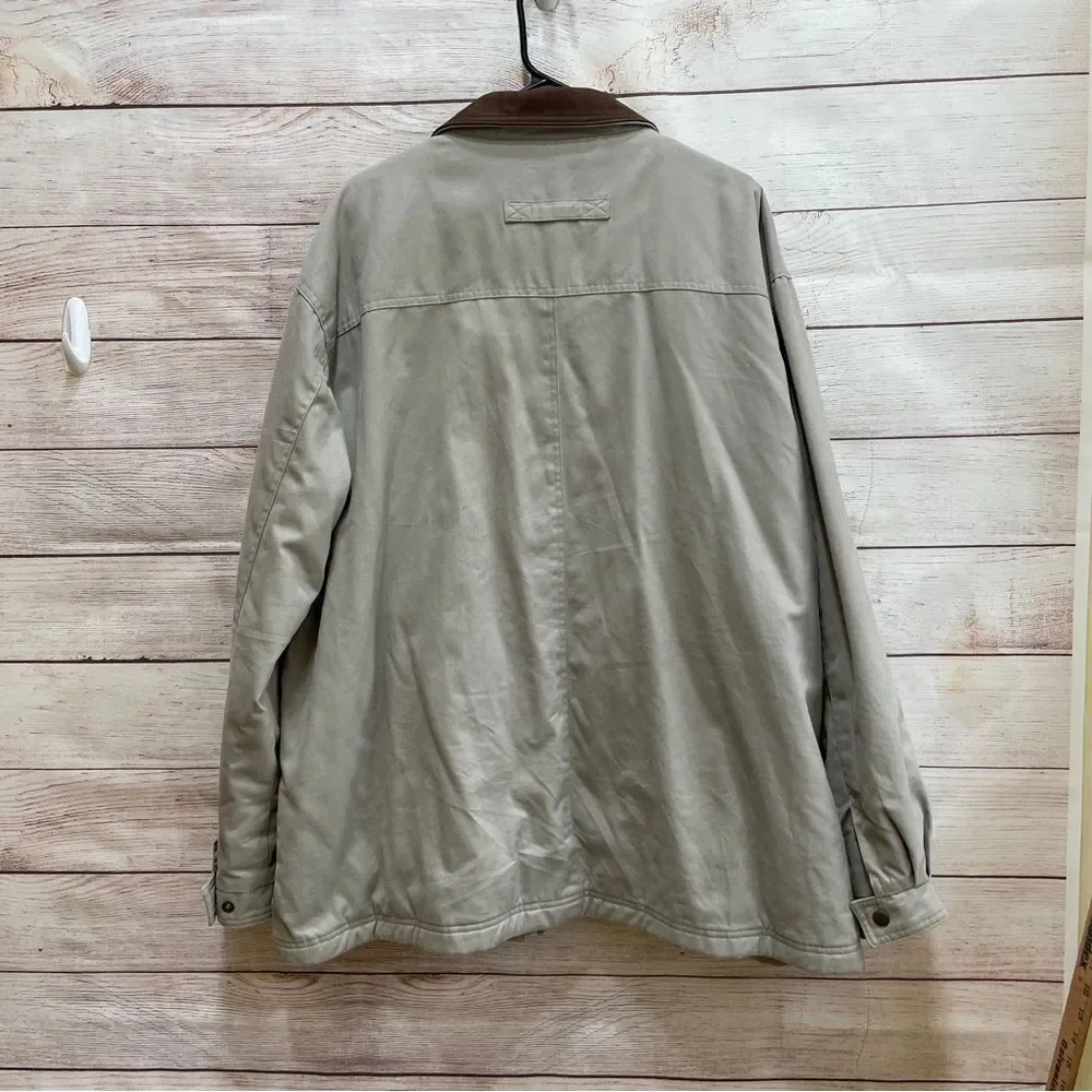 CROFT‎ & BARROW FLANNEL LINED BARN COAT IN KHAKI
